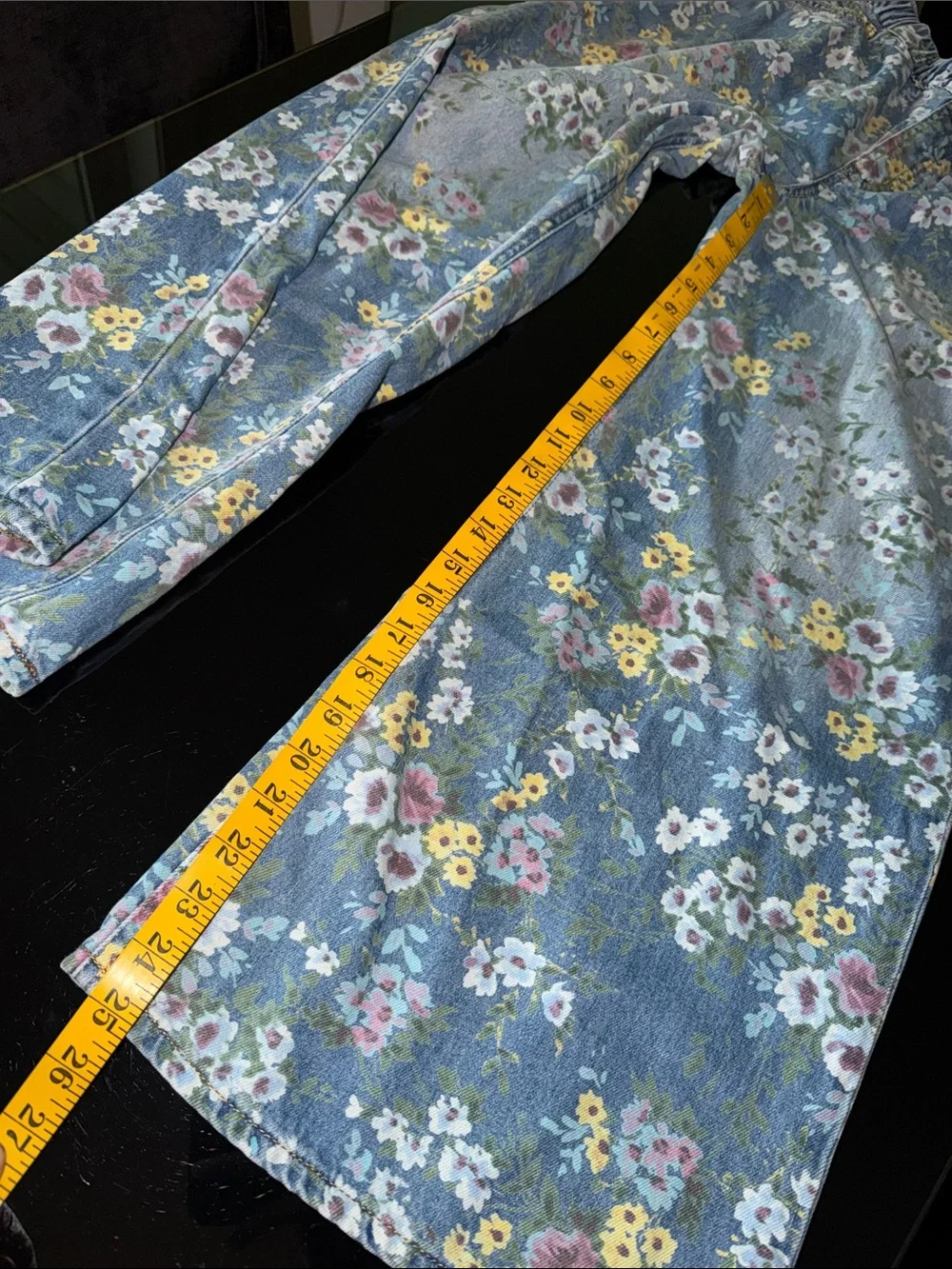 GAP Floral Wide-Leg Jeans in Light Blue